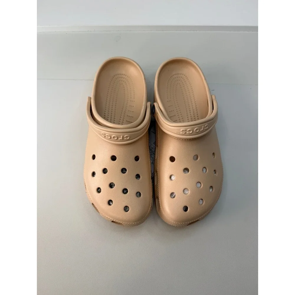 Crocs Classic Clog Tan Beige Mens 10 Womens 12 Slip On Shoes 10001-2DS‎ NEW